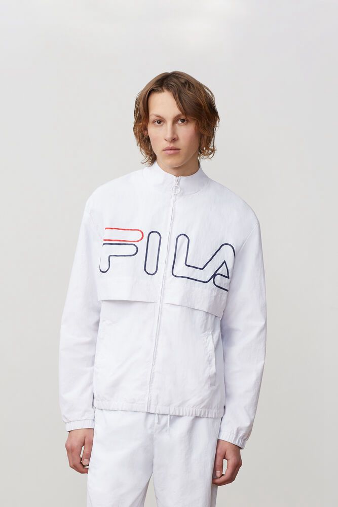 Fila Jacket Mens White Dani Woven - Ireland 12965-VRKG